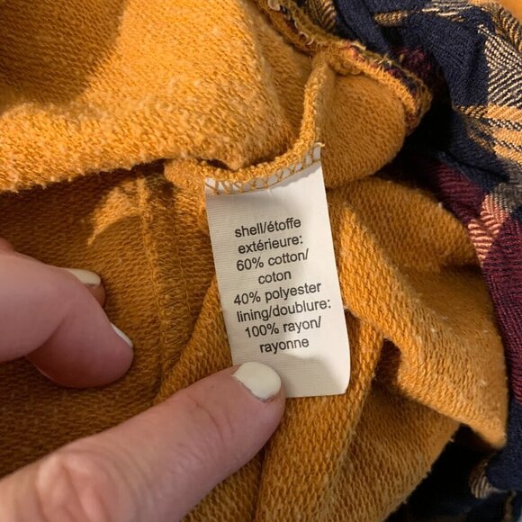 Maurices mustard & plaid pullover - cowl neck - Picture 7 of 10